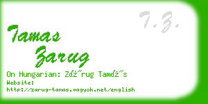 tamas zarug business card